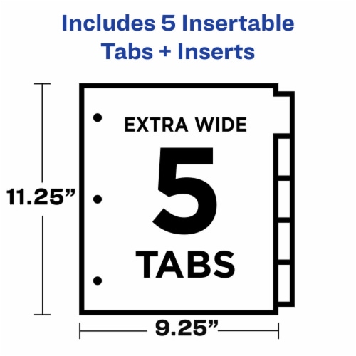 Avery® Big Tab™ Insertable Plastic Binder Dividers with Pocket - Multi-Color Perspective: top