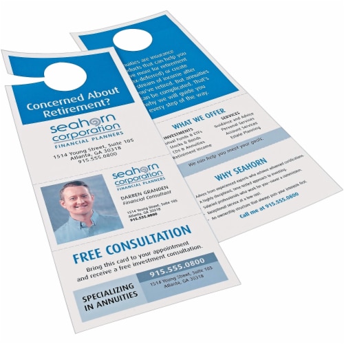 Avery® CARD,DOORHANGR,TEAR,80,WH 16150 Perspective: top