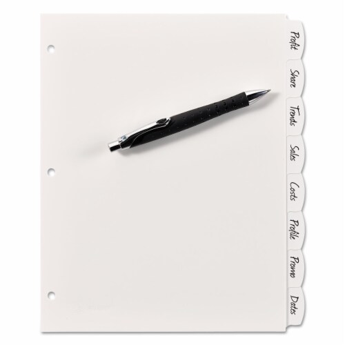 Avery® DIVIDER,DURPLSTC,WO,8T,WH 16371 Perspective: top