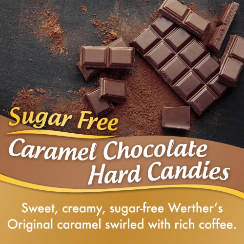 Werthers Original Hard Sugar Free Caramel Chocolate Candy Perspective: top