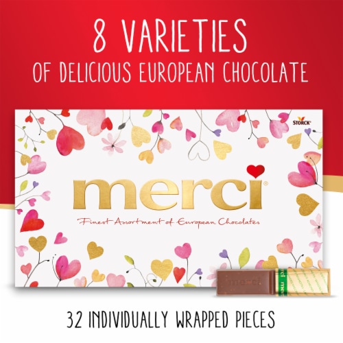 Merci Finest Valentine's Day Assorted Chocolate Candy Gift Box Perspective: top