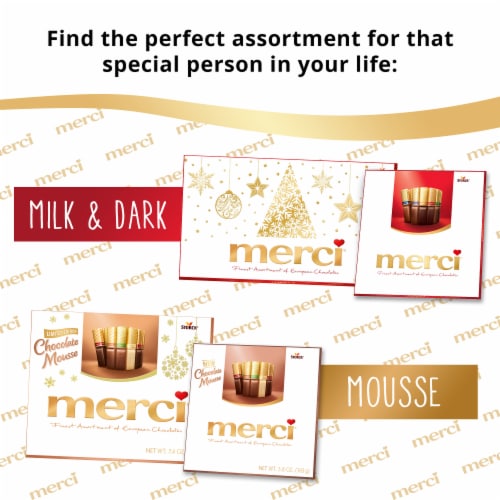 Merci Finest Christmas Chocolate Mousse Candy Gift Box Perspective: top