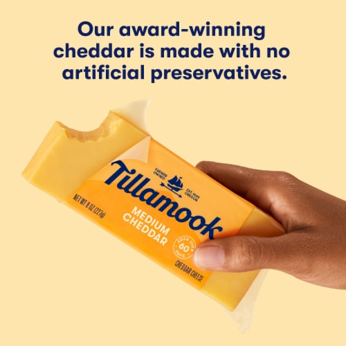 Tillamook Naturally Aged Medium Cheddar Cheese Block Perspective: top