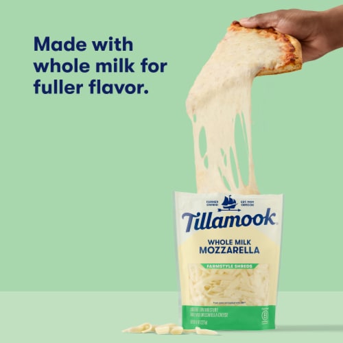 Tillamook Farmstyle Whole Milk Mozzarella Shredded Cheese Perspective: top