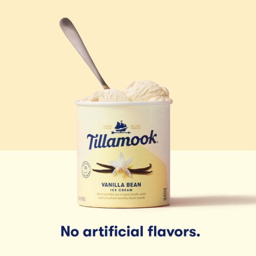 Tillamook Vanilla Bean Ice Cream Tub Perspective: top