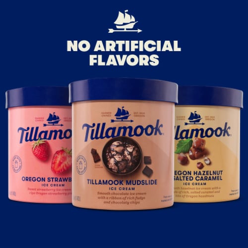 Tillamook Oregon Hazelnut and Salted Caramel Ice Cream Tub Perspective: top