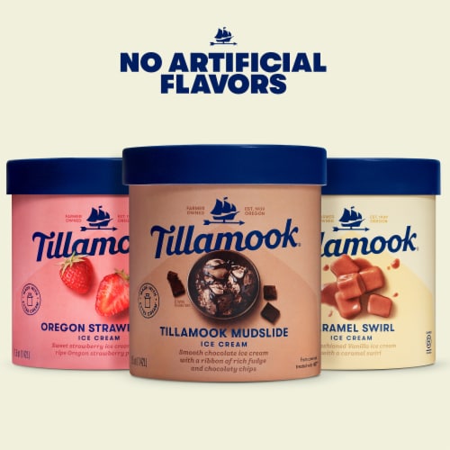 Tillamook Caramel Swirl Ice Cream Tub Perspective: top