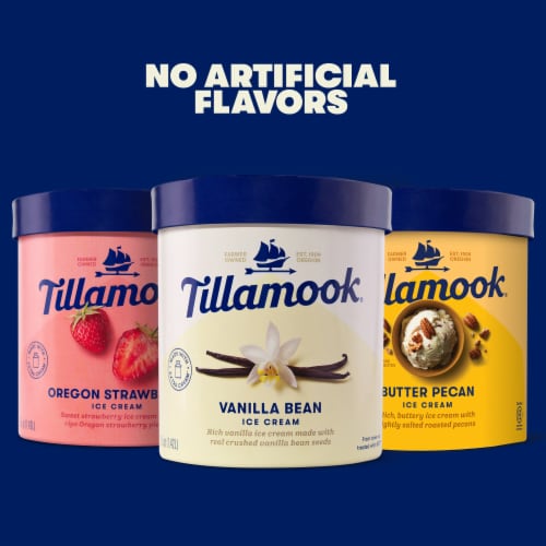 Tillamook Butter Pecan Ice Cream Tub Perspective: top