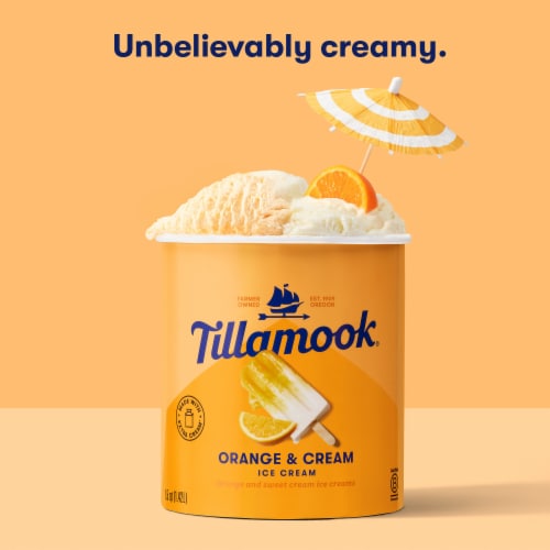 Tillamook Orange & Cream Ice Cream Tub Perspective: top