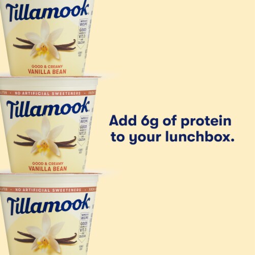 Tillamook Vanilla Bean Low Fat Yogurt Cup Perspective: top