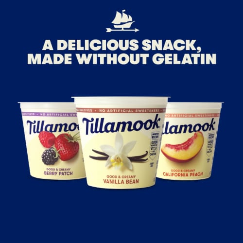 Tillamook Low Fat California Peach Good & Creamy Yogurt Perspective: top