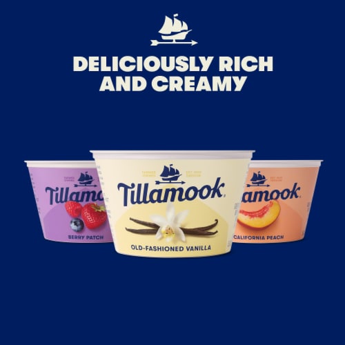Tillamook Low Fat California Peach Greek Yogurt Perspective: top