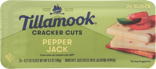 Tillamook® Cracker Cuts Pepper Jack Cheese Slices Perspective: top