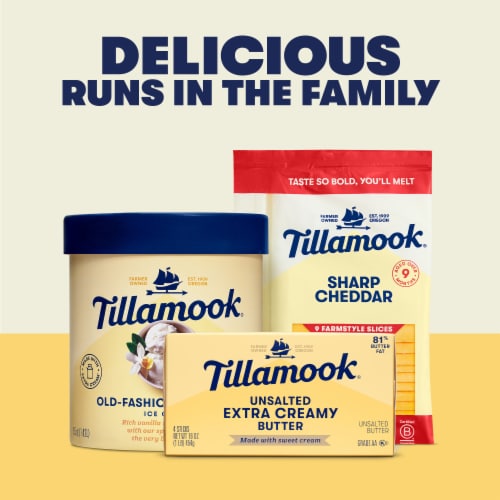 Tillamook Extra Creamy Unsalted Butter Sticks Perspective: top