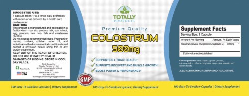 Premium Quality Colostrum 500mg Perspective: top