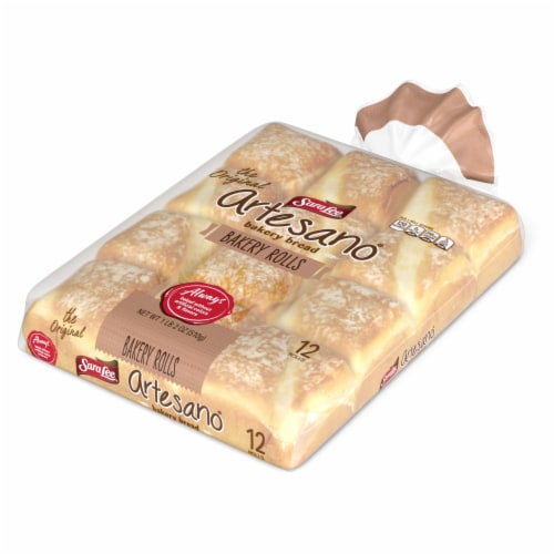 Sara Lee Artesano White Sliced Bread Bakery Rolls Perspective: top