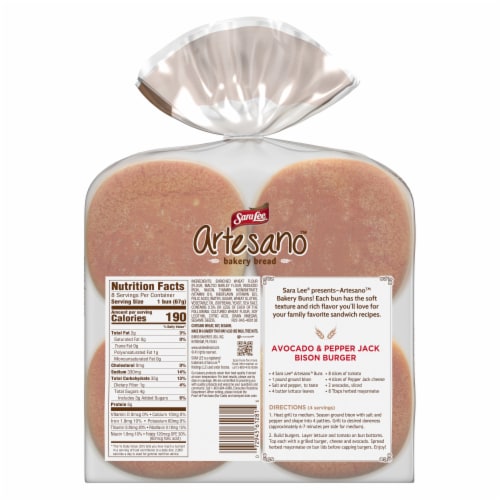 Sara Lee Artesano White Bakery Buns Perspective: top