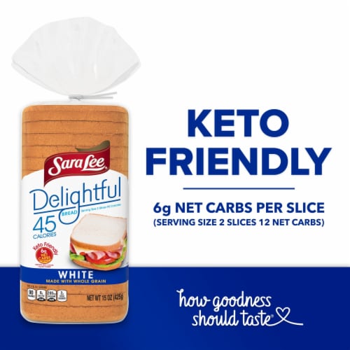 Sara Lee Delightful White made with Whole Grain Keto Friendly Bread Perspective: top