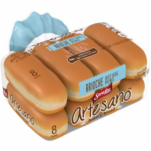 Sara Lee Artesano Brioche Hot Dog Buns Perspective: top