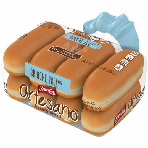 Sara Lee Artesano Brioche Hot Dog Buns Perspective: top