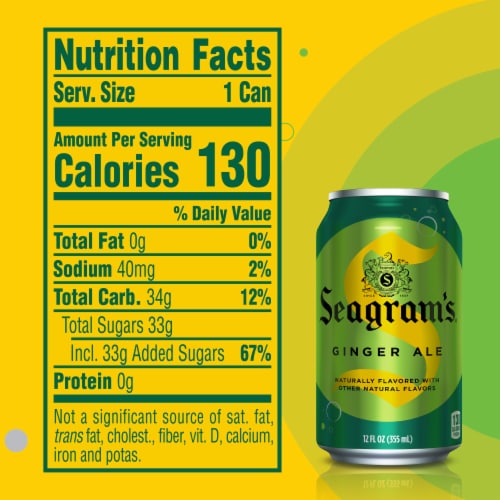 Seagram's® Ginger Ale Caffeine Free Soda Cans Perspective: top
