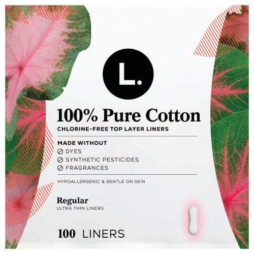 L. 100% Pure Cotton Chlorine Free Ulra Thin Liners Perspective: top
