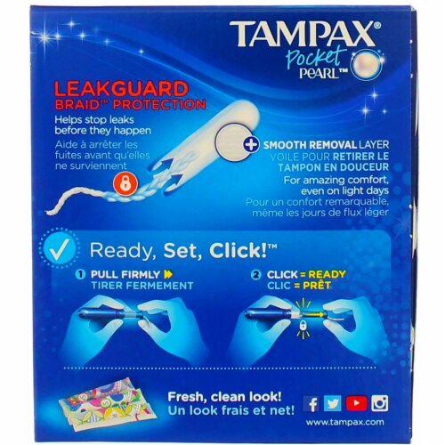Tampax Pocket Pearl Unscented Regular Tampons Perspective: top