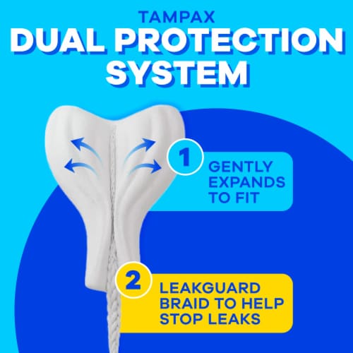 Tampax Pearl Light/Regular/Super Trio Pack with LeakGuard Braid Unscented Tampons Perspective: top