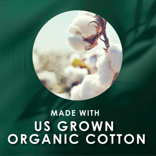 L. Organic Cotton Top Layer Ultra Thin Pads with Wings Regular Absorbency Perspective: top