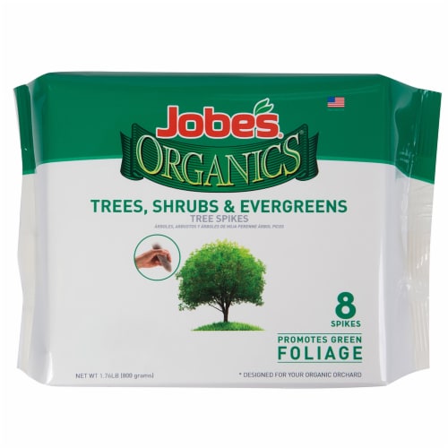 JOBE'S 8-PACK ORGANIC TREE & EVERGREEN FERTILIZER SPIKES Perspective: top