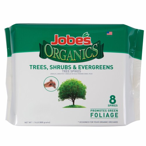 JOBE'S 8-PACK ORGANIC TREE & EVERGREEN FERTILIZER SPIKES Perspective: top