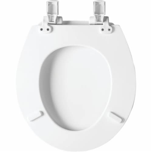 Mayfair White Round Molded Wood Toilet Seat Perspective: top