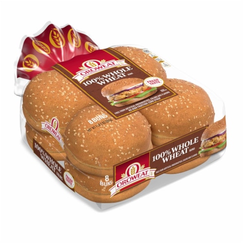 Oroweat 100% Whole Wheat Sandwich Buns Perspective: top