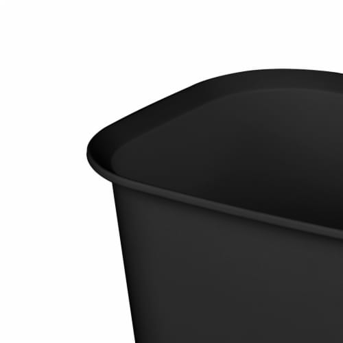 Sterilite 3 Gallon Rectangular Wastebasket - Black Perspective: top