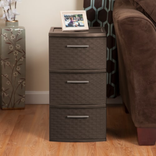 Sterilite® Weave 3-Drawer Tower - Espresso Perspective: top