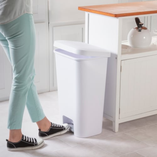 Sterilite Step-On Trash Can - White Perspective: top