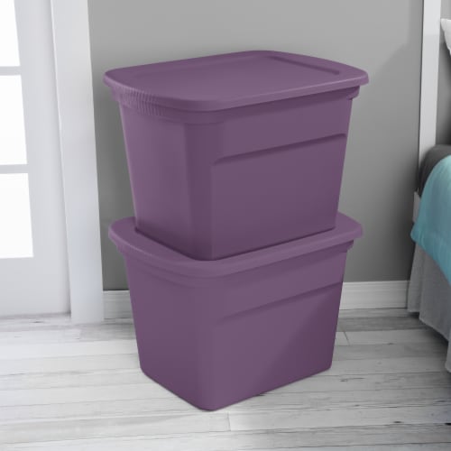 Bella Storage Solution 18-Gallons (71-Quart) Purple Tote with