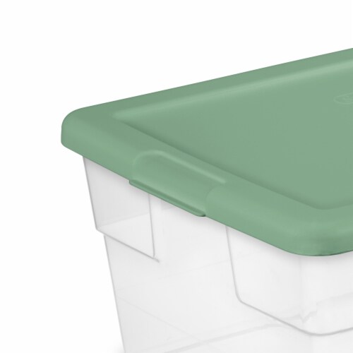 Sterilite Clear Storage Box - Green Perspective: top