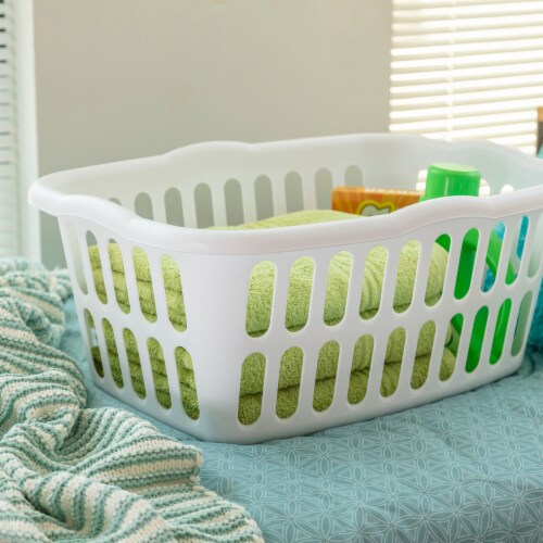 Sterlite Rectangular Bushel Laundry Basket - White Perspective: top
