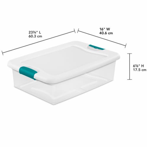 Sterilite 32-Quart Latching Storage Tote - White Perspective: top