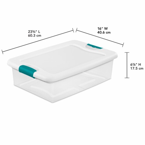 Sterilite 32-Quart Latching Storage Tote - White Perspective: top
