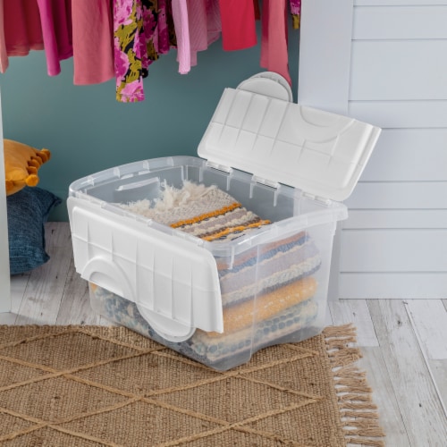 Sterilite Storage Box with Hinged Lid - Clear Perspective: top