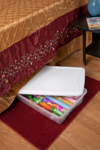 Sterilite Underbed Storage Box with Lid - Clear/White Perspective: top