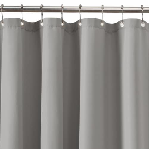 Zenna Home Waterproof Fabric Shower Curtain or Liner - Gray Perspective: top