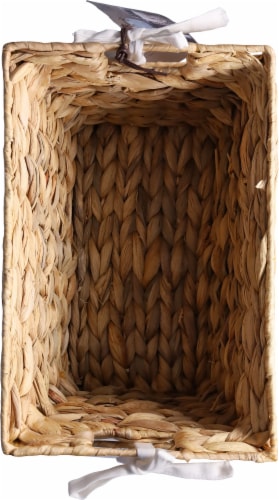Maytex Mills Natural Havana Water Hyacinth Rectangular Tapered Basket Perspective: top