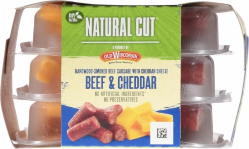 Old Wisconsin Natural Cut® Beef & Cheddar Snack Tray Perspective: top