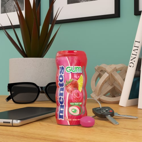 Mentos Sugar Free Red Fruit Lime Flavored Chewing Gum Perspective: top