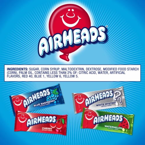 Airheads Individually Wrapped Assorted Fruit Flavored Mini Bars Perspective: top