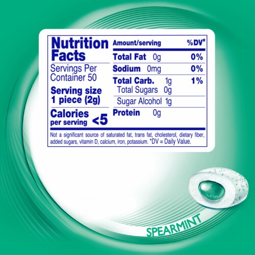 Mentos Pure Fresh Sugar Free Spearmint Flavored Chewing Gum Perspective: top