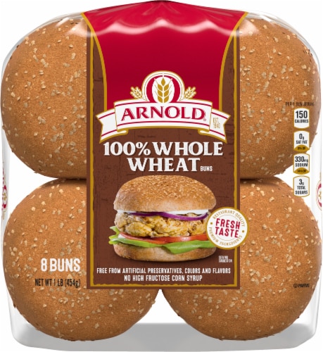 Arnold® 100% Whole Wheat Sandwich Buns Perspective: top